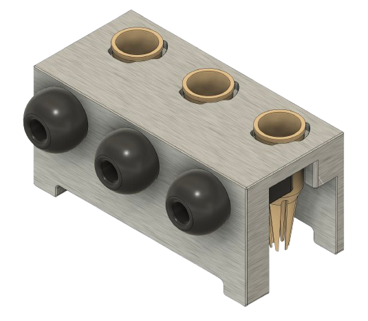 Transparent CAD rendering of a production fixture designed by Eden Industrial Systems